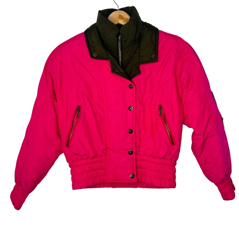 Fera Skiwear Womens Puffer Jacket Hot Pink Bomber Ski Snowboard Size 6